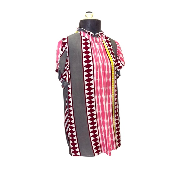 THML Boho Geometric Flutter Sleeve Top Size S - Picture 5 of 11